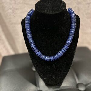 LOFT Deep Blue Disc Necklace